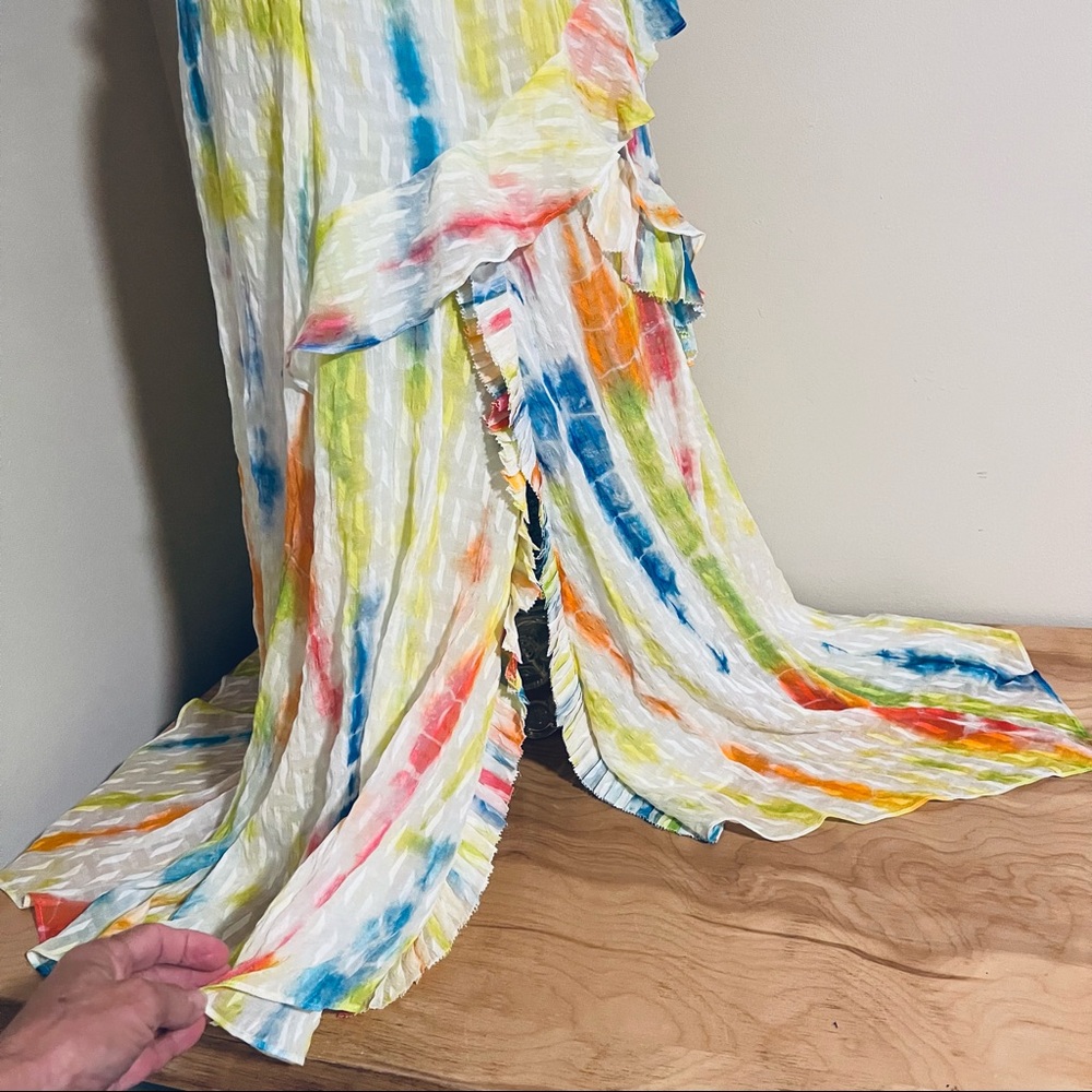 Tanya Taylor Teresa Tiered Multicolor Midi Skirt - Picture 6 of 7